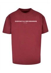 Merchcode T-Shirt Hope Heavy Oversize Tee Dunkelrot/Braun/Rot