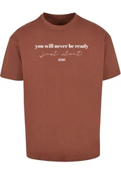 Merchcode T-Shirt Just Start Heavy Oversize Tee Braun/Rot/Dunkelrot