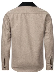 Rock Creek Flanellhemd mit Teddyfell-Kragen Beige/Braun/Grau