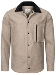 Rock Creek Flanellhemd mit Teddyfell-Kragen Beige/Braun/Grau