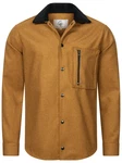Rock Creek Flanellhemd mit Teddyfell-Kragen Braun/Beige/Orange