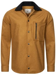 Flanellhemd Herren Hemd mit Teddyfell-Kragen