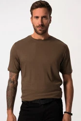 JP1880 T-Shirt Halbarm Rundhals Khaki/Dunkelgrün