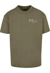 Merchcode T-Shirt Happines Heavy Oversize Tee Dunkelgrün/Khaki