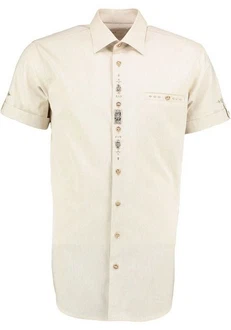 OS-Trachten Trachtenhemd Flino Khaki/Beige