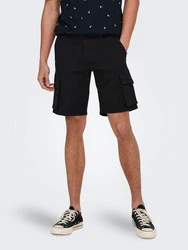 Only & Sons Cargohose Cargoshorts schwarz