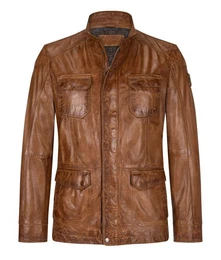 Lederjacke MS-Jose lngere Herren Fieldjacket aus Lammnappa Leder