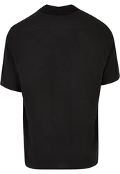 URBAN CLASSICS Langarmhemd Viscose Camp Shirt Schwarz