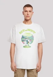 F4NT4STIC Kurzarmshirt Herren Rick and Morty with Heavy Oversize Tee Türkis/Weiß
