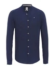 Hatico Langarmhemd Trachtenhemd PURE Casual Hemd Dunkelblau/Hellblau/Blau