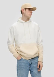Sweatshirt Sweatshirt mit gummiertem Schriftprint Label-Patch