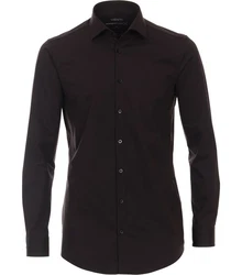VENTI Businesshemd uni Schwarz/Dunkelbraun/Braun/Grau/Rot