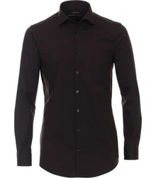 VENTI Businesshemd uni Schwarz/Dunkelbraun/Braun/Grau/Rot