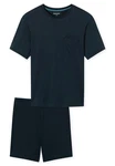 Schiesser Schlafanzug Comfort Essentials (Set, 2 tlg) Dunkelblau/Blau