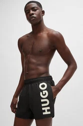 HUGO Badeshorts ABAS schwarz/offwhite