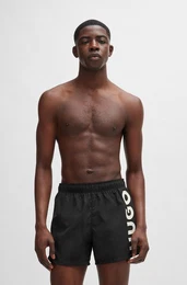 Badeshorts ABAS seitlich mit groem Logo-Print