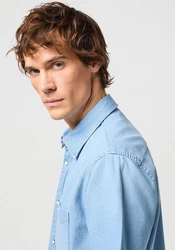 Wrangler Kurzarmhemd 1 PKT SHIRT Hellblau/Blau