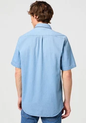 Wrangler Kurzarmhemd 1 PKT SHIRT Hellblau/Blau
