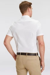 OLYMP Kurzarmhemd Level Five body fit Weiß/Creme