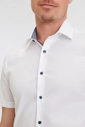OLYMP Kurzarmhemd Level Five body fit Weiß/Creme