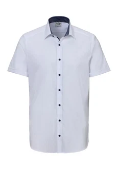 OLYMP Kurzarmhemd Level Five body fit Weiß/Creme