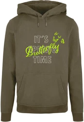 Merchcode Kapuzensweatshirt Its Spring Time Basic Hoody Dunkelgrün/Neonfarben/Grün