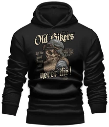 Kapuzensweatshirt fr Biker, Motorradfahrer: Old Bikers never die!