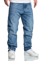 Amaci&Sons Weite Jeans BOX HILL 90s Straight Jeans Blau/Hellblau