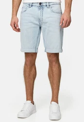 Indicode Herren Caden Jeans Shorts mit 5 Taschen Hellblau