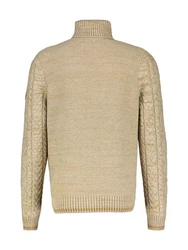 LERROS Strickpullover Jacquard Rollkragenpullover Beige/Gelb/Khaki/Gold
