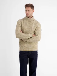 LERROS Strickpullover Jacquard Rollkragenpullover Beige/Gelb/Khaki/Gold