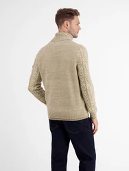 LERROS Strickpullover Jacquard Rollkragenpullover Beige/Gelb/Khaki/Gold