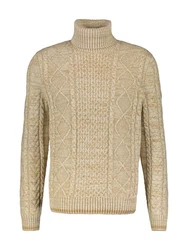 LERROS Strickpullover Jacquard Rollkragenpullover Beige/Gelb/Khaki/Gold