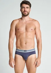 Jockey Slip Cotton Stretch (3er Pack) Dunkelblau/Blau/Hellblau/Grau