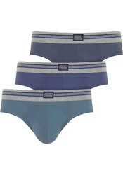 Jockey Slip Cotton Stretch (3er Pack) Dunkelblau/Blau/Hellblau/Grau