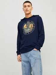 Jack & Jones Hoodie JJSUMMER VIBE SWEAT HOOD Dunkelblau/Blau/Hellblau