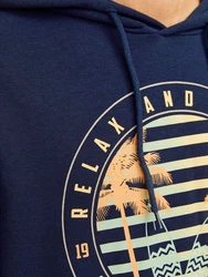 Jack & Jones Hoodie JJSUMMER VIBE SWEAT HOOD Dunkelblau/Blau/Hellblau