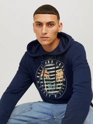 Jack & Jones Hoodie JJSUMMER VIBE SWEAT HOOD Dunkelblau/Blau/Hellblau