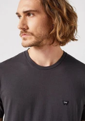 Wrangler Kurzarmshirt mit Logostickerei Dunkelgrau/Grau/Schwarz