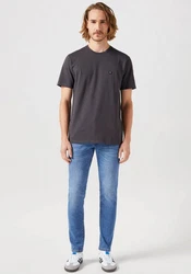 Wrangler Kurzarmshirt mit Logostickerei Dunkelgrau/Grau/Schwarz