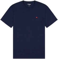 Wrangler Kurzarmshirt mit Logostickerei Dunkelblau