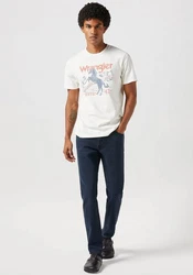 Wrangler T-Shirt AMERICANA Braun/Weiß/Creme/Orange/Khaki