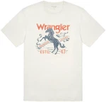 Wrangler T-Shirt AMERICANA Braun/Weiß/Creme/Orange/Khaki