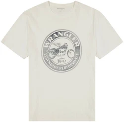 Wrangler T-Shirt AMERICANA TEE Khaki/Weiß/Beige/Creme