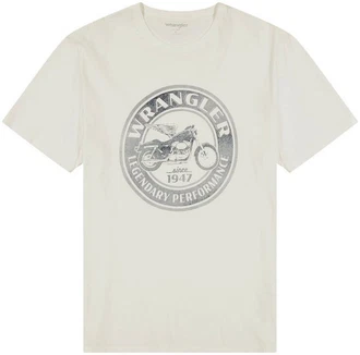 Wrangler T-Shirt AMERICANA TEE Khaki/Weiß/Beige/Creme