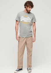 Superdry Print-Shirt SD-VL DUO TEE Mit Cracked Print grau