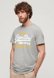 Superdry Print-Shirt SD-VL DUO TEE Mit Cracked Print grau