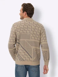 Sieh an! Strickpullover Polopullover Beige/Khaki/Braun