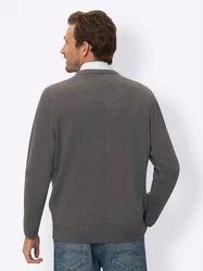 Sieh an! Strickpullover Rundhals-Pullover Braun/Grau/Mischfarben