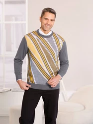 Sieh an! Strickpullover Rundhals-Pullover Braun/Grau/Mischfarben